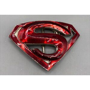 DC Comics Superman Logo‎ Metal Belt Buckle Red
